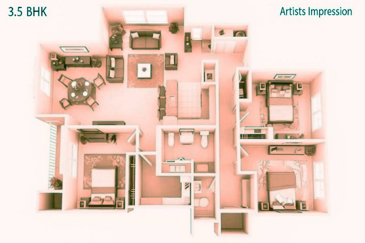 2BHK Floor Plan